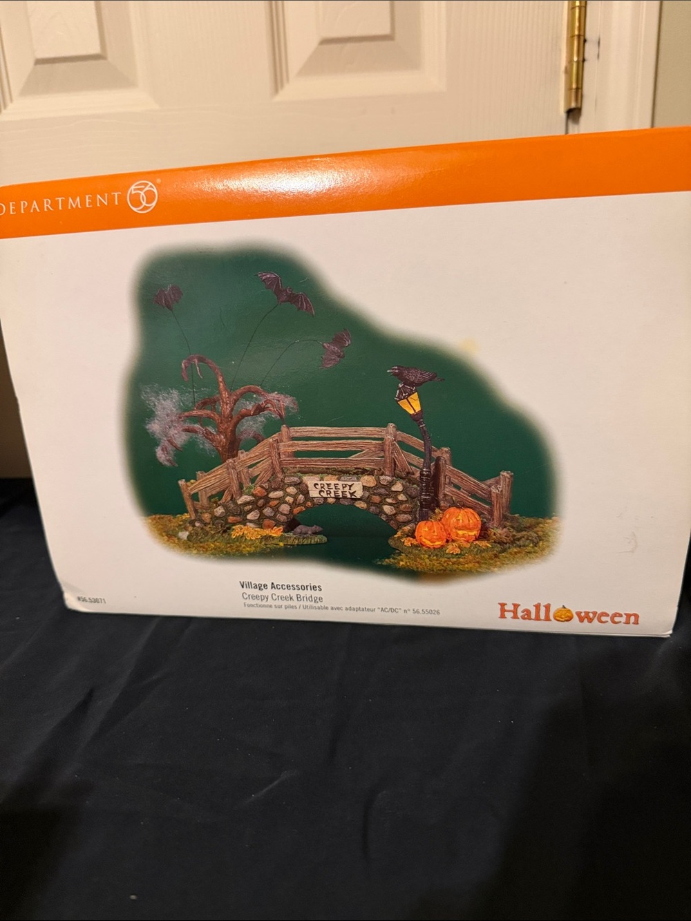 Department 56 Halloween Creepy Creek Bridge with Orange Pumpkins
